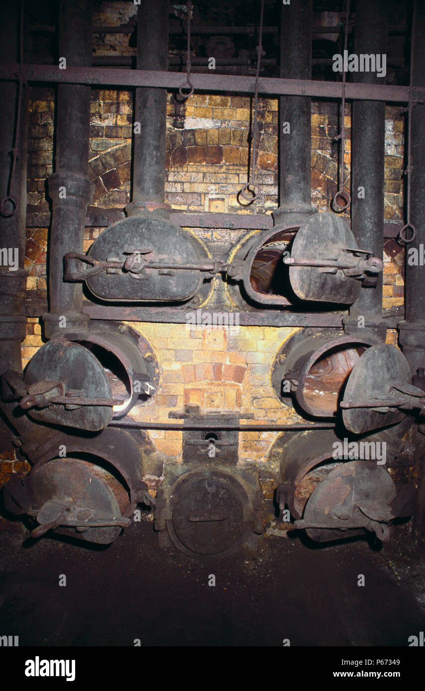 Coal fired ovens in old gasworks Northern Ireland Stock Photo Alamy