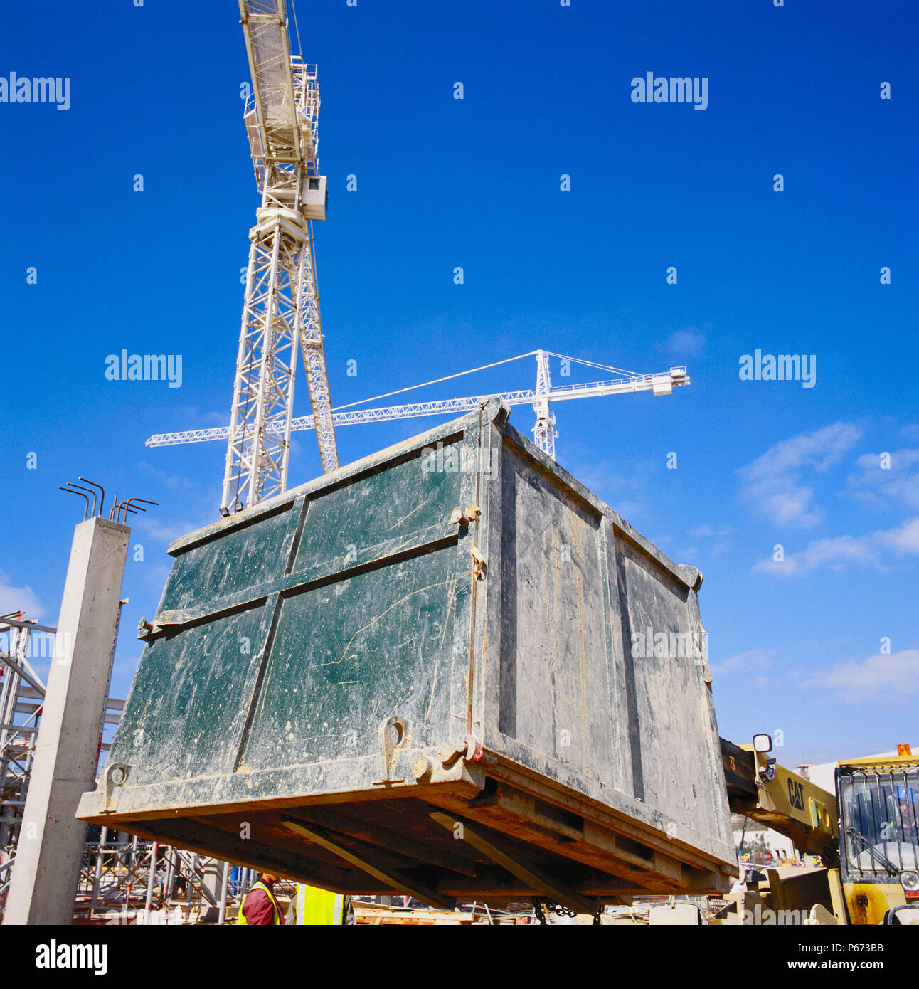 Removal of storage unit on site Stock Photo Alamy