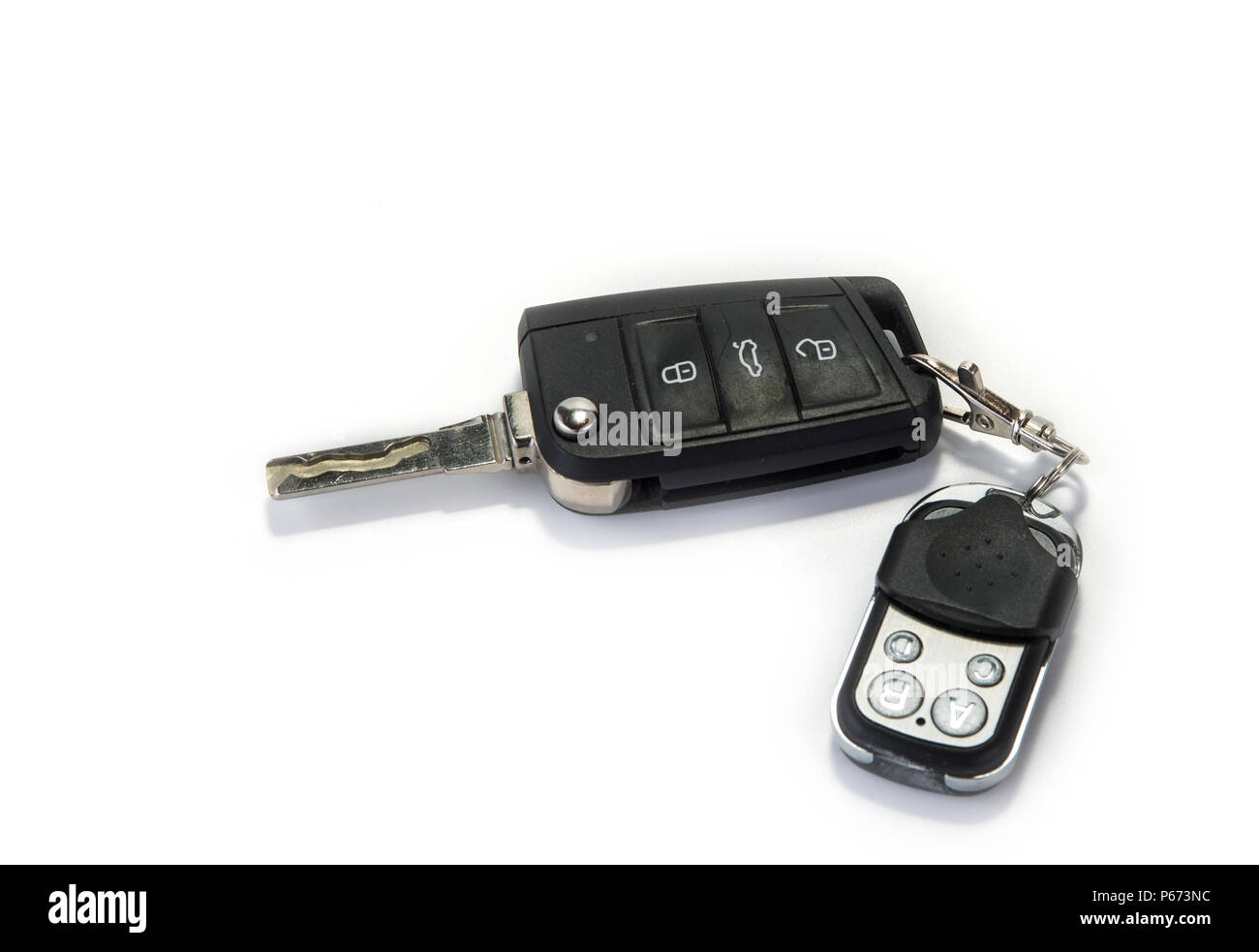 Car key with garage remote control on the white Stock Photo Alamy