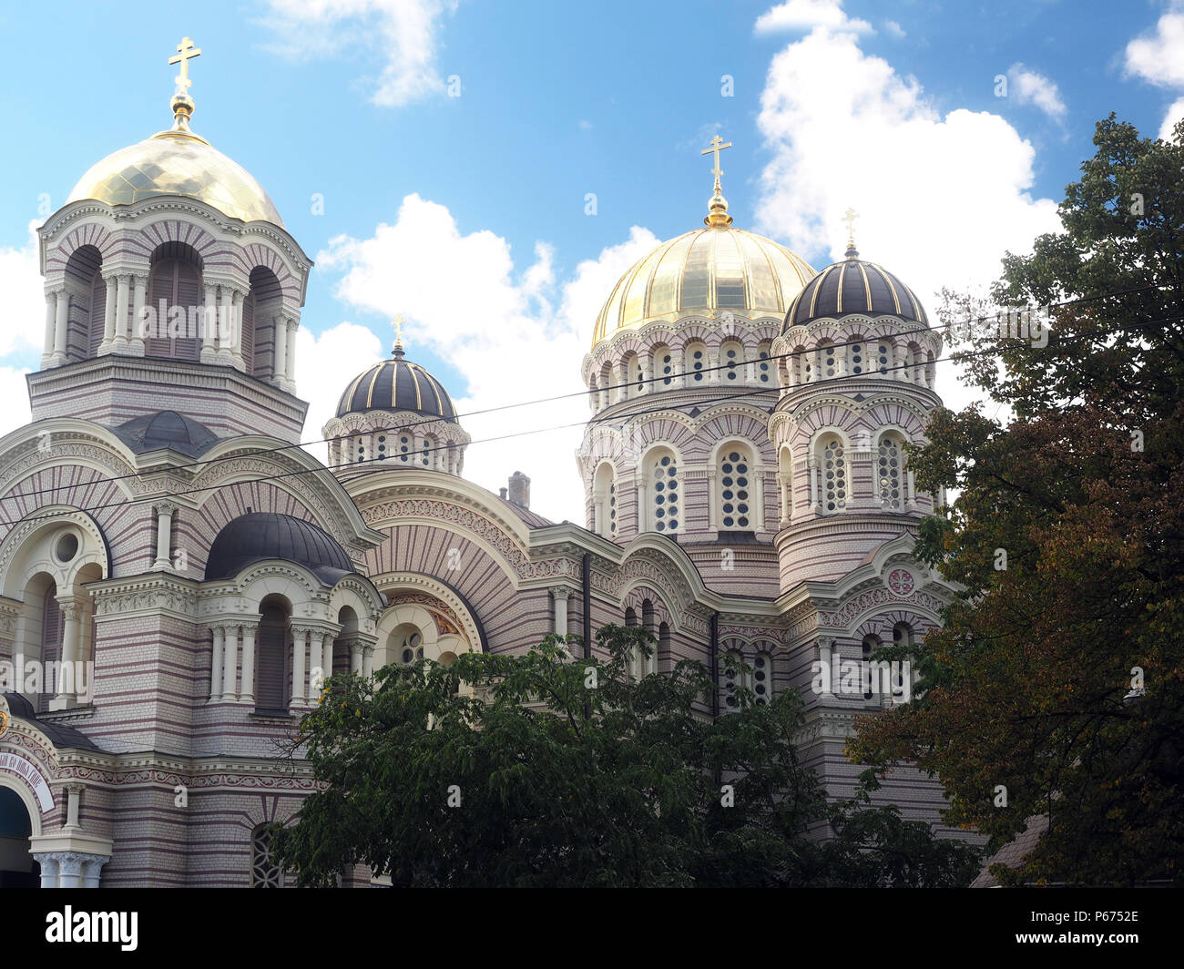Riga Latvia The Navity of Christ Orthodox Cathedral Stock Photo