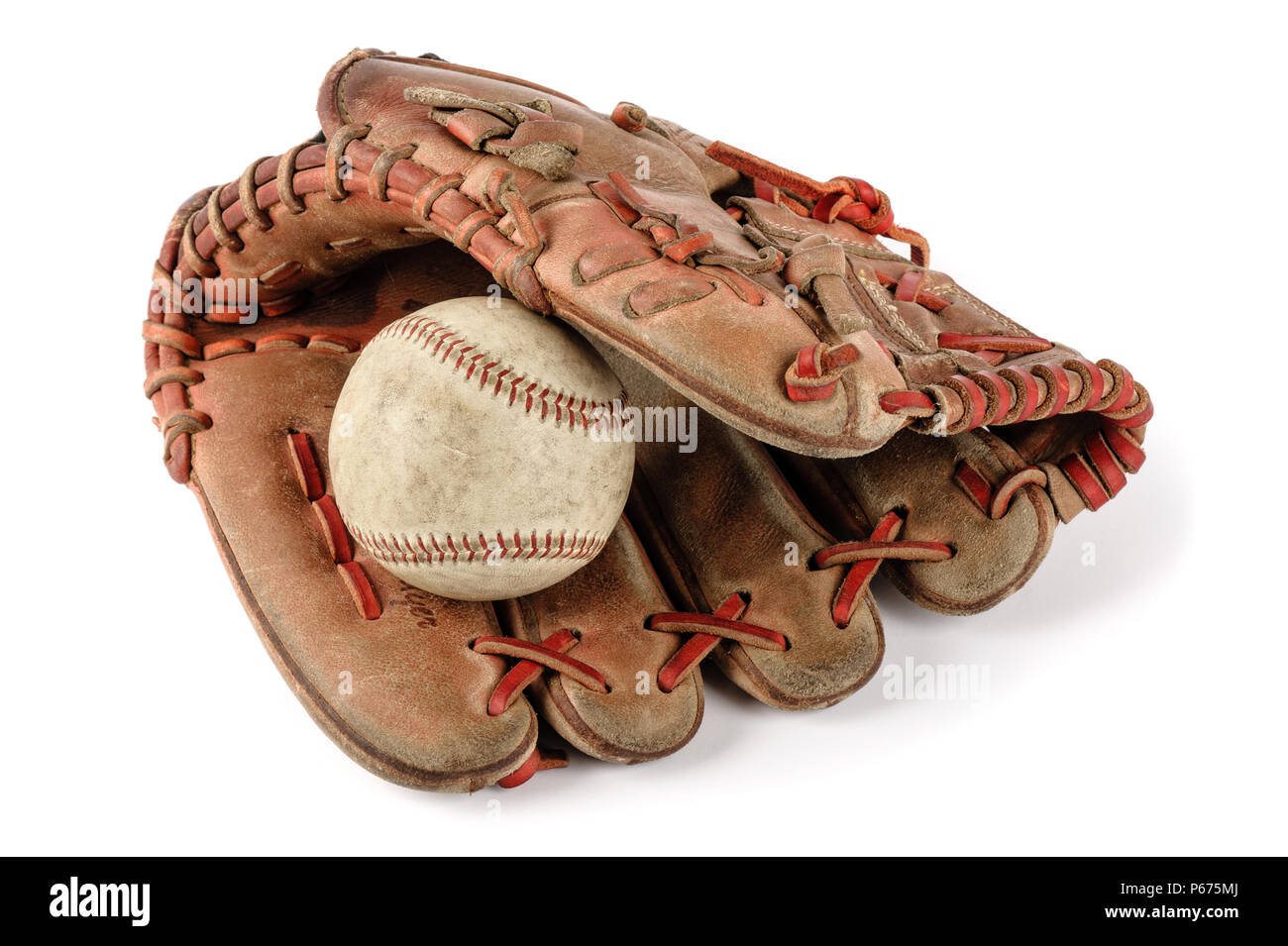 old vintage baseball glove with the