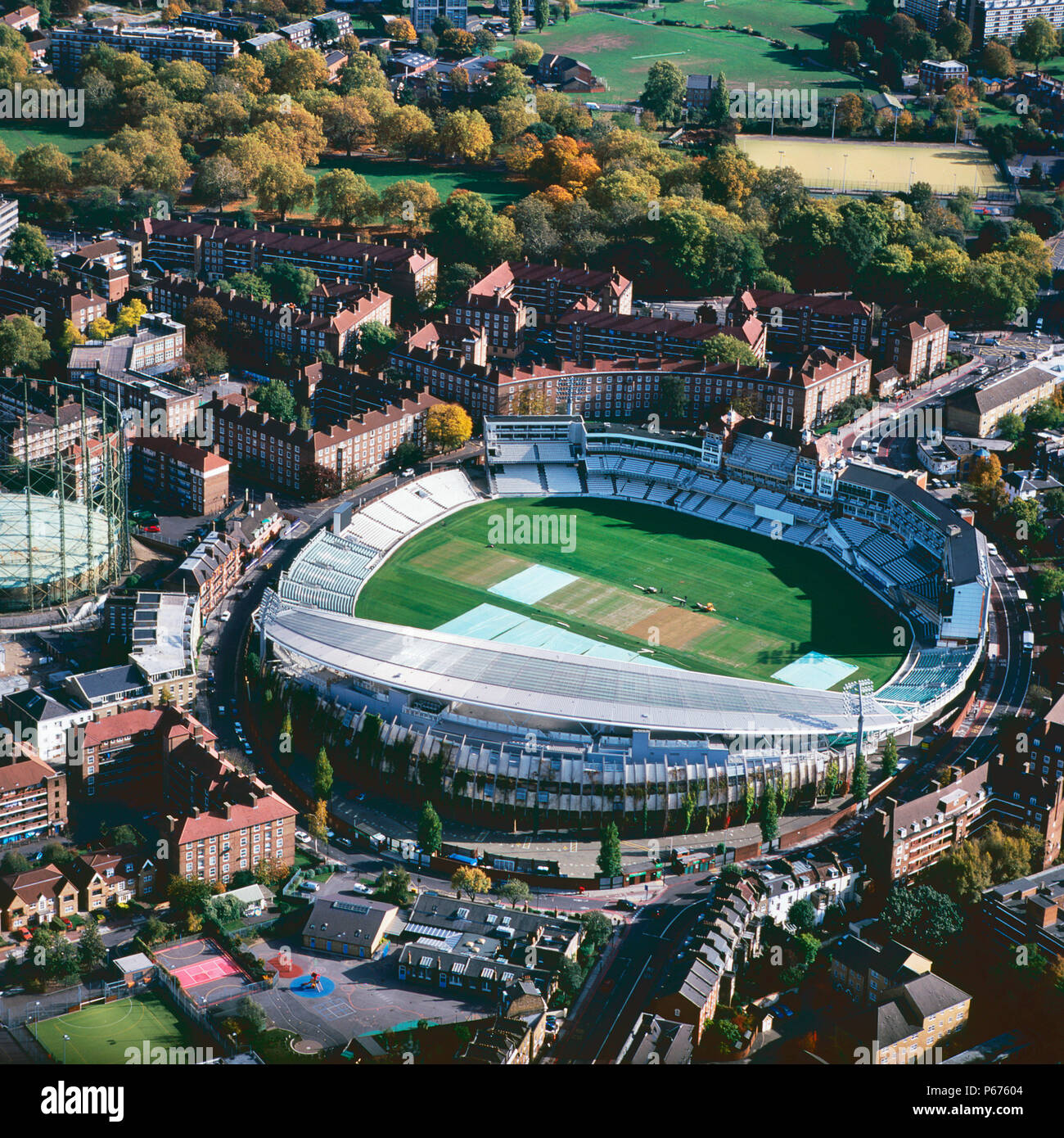 Aerial view of the Oval Cricket Ground, London, UK Stock Photo