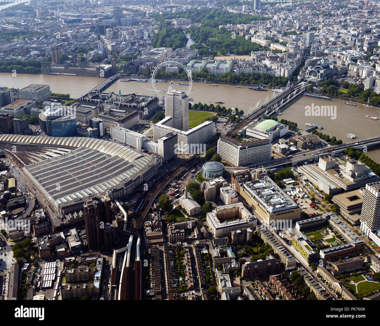 Aerial view of Waterloo Station, London, UK. Stock Photo