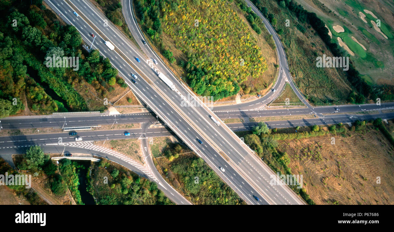 Aerial view motorway hi-res stock photography and images - Alamy