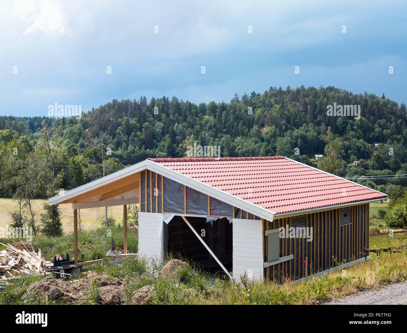 Garage under construction Stock Photo Alamy