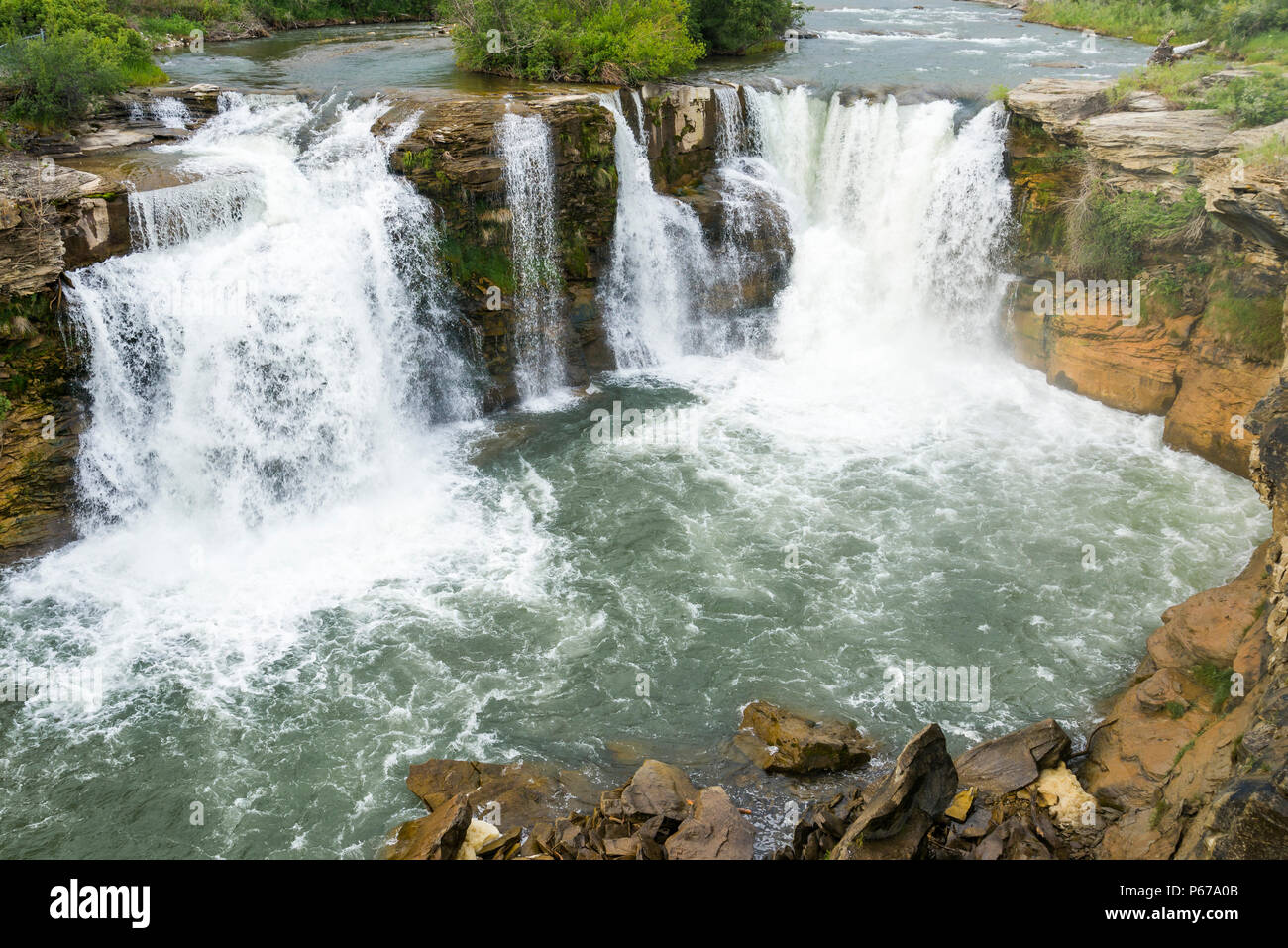 Lundbreck Falls on the Crowsnest River, Alberta Provincial Recreation Area, Crowsnest Pass