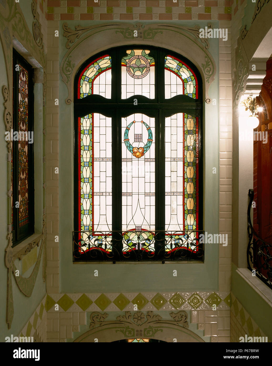 View of a stained glass window Stock Photo - Alamy