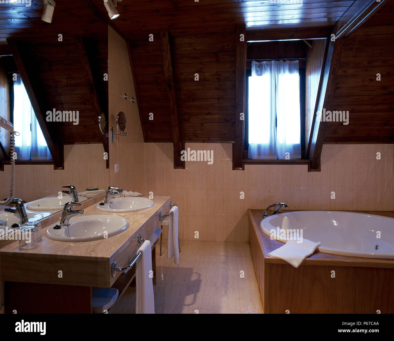View of a well maintained bathroom Stock Photo