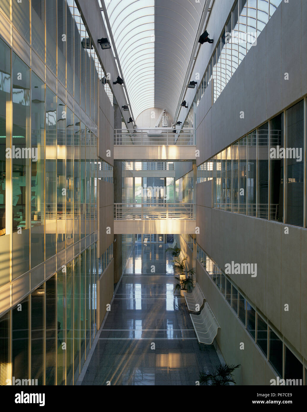 View of an atrium in a building Stock Photo