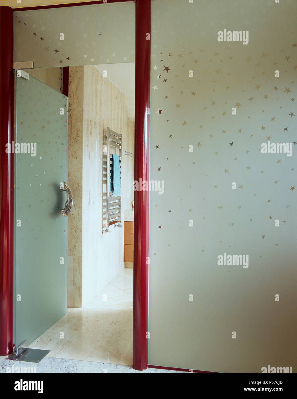 View of an elegant door glass Stock Photo