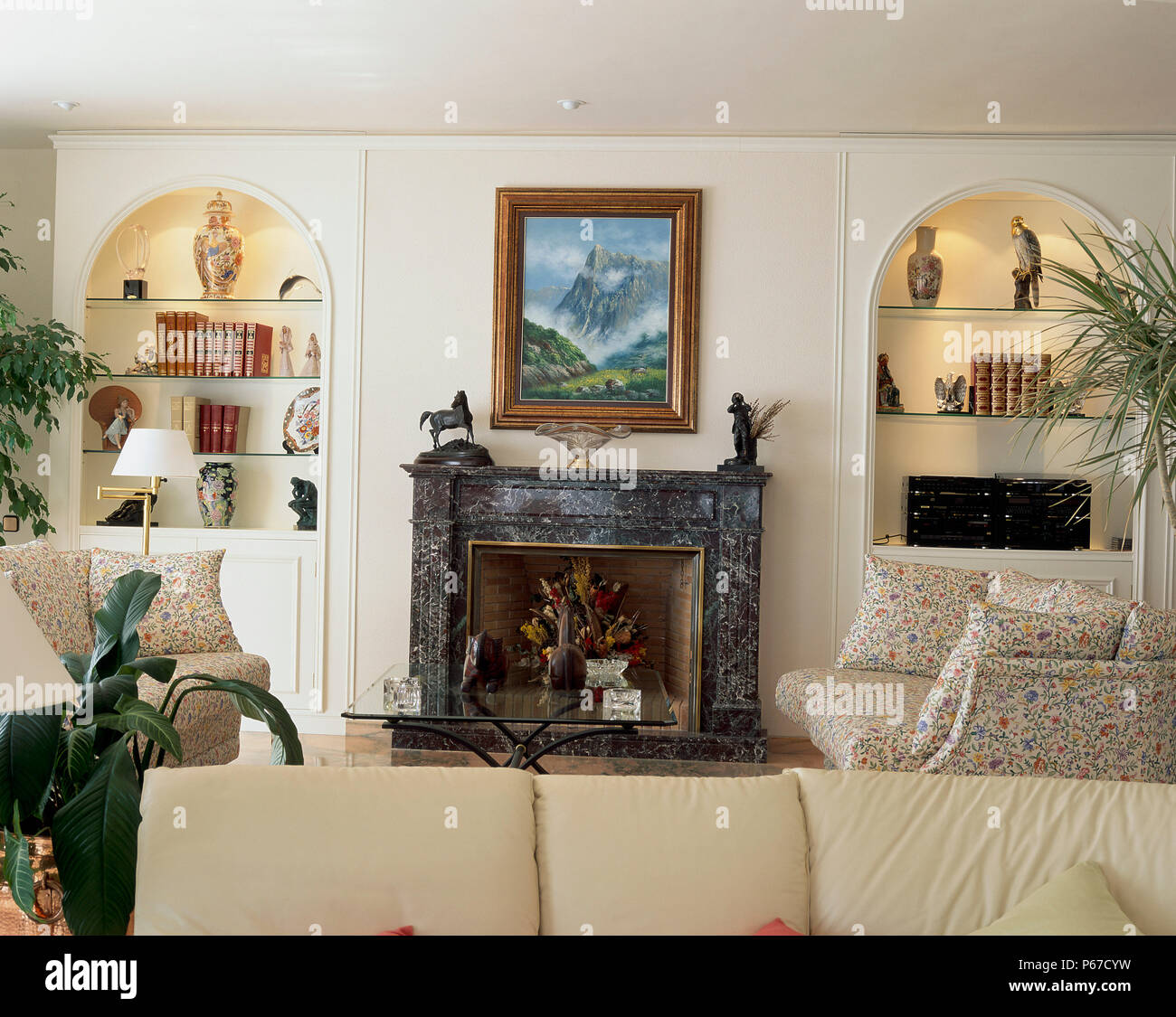 View of artifacts on display in a living room Stock Photo Alamy