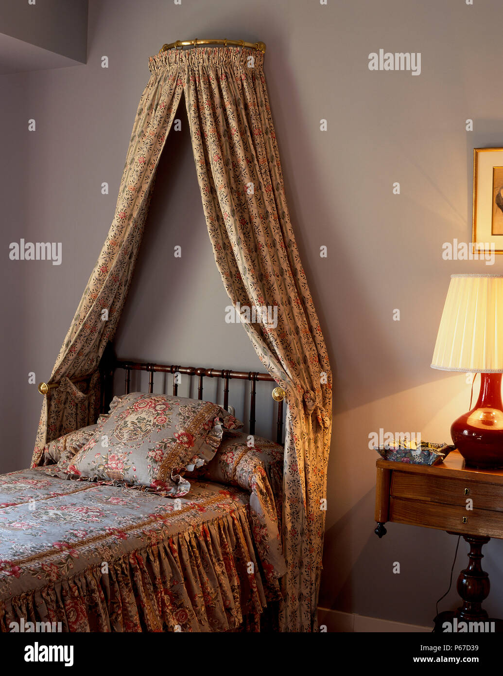 View of drapery arranged over a bed Stock Photo Alamy