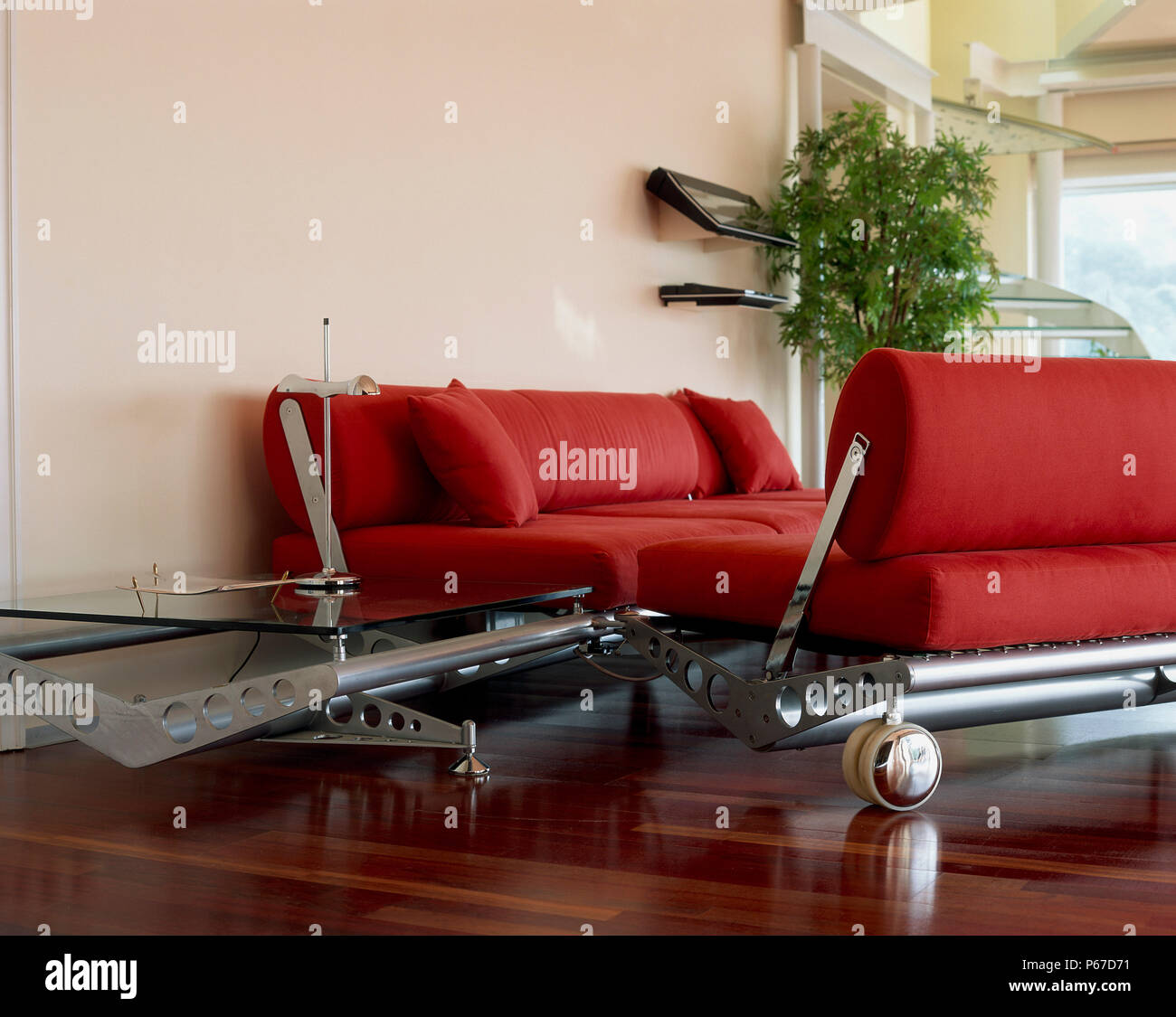 View Of Red Couches In A Living Room Stock Photo 210376405 Alamy