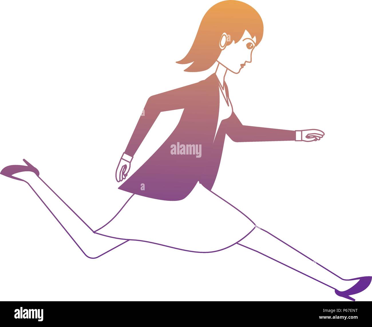 Cartoon Businesswoman Running Over White Background Vector Illustration Stock Vector Art Illustration Vector Image 210377604 Alamy alamy