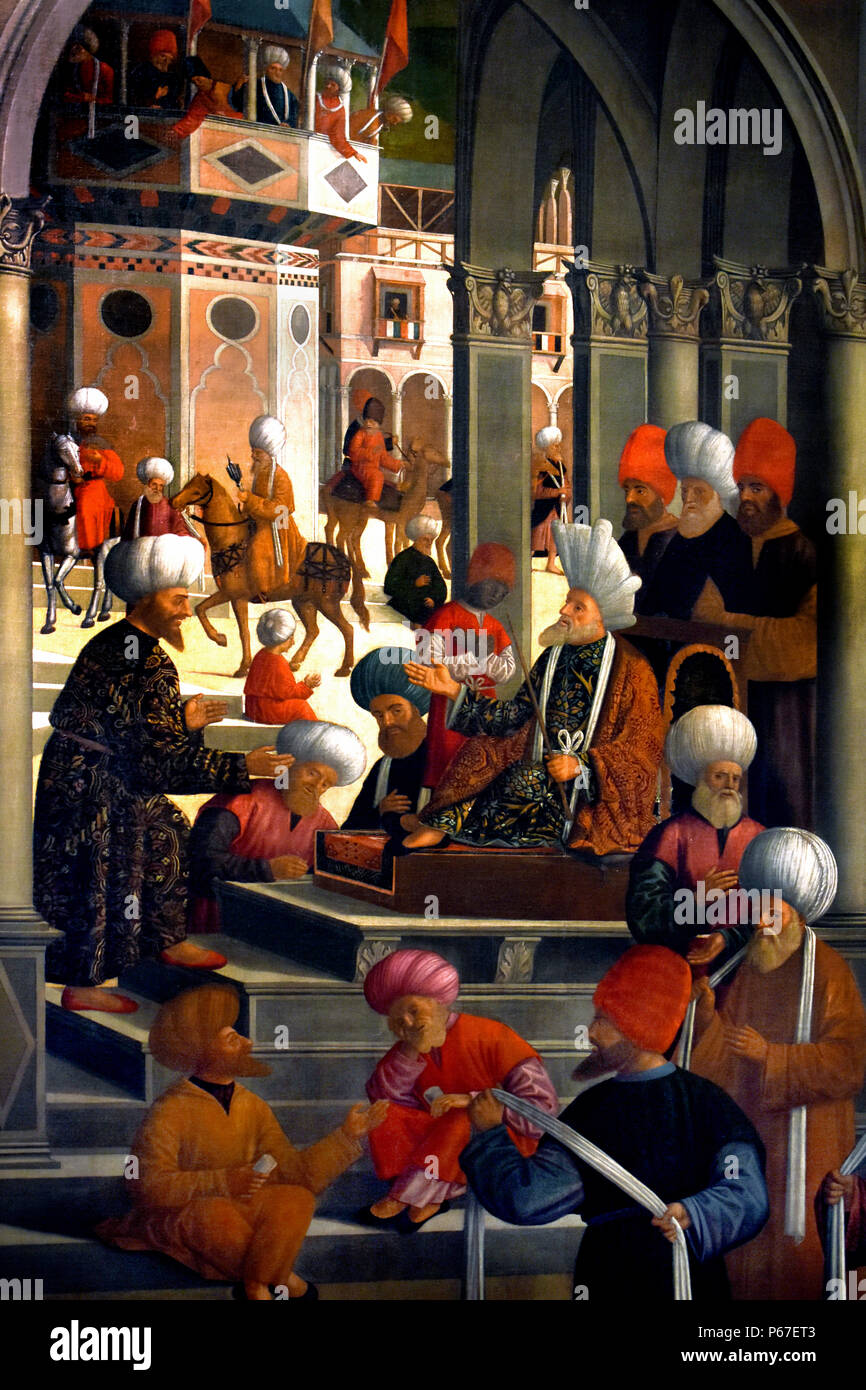 Episodes from the life of Saint Mark ,GIOVANNI MANSUETI, Venice ,1485 - 1527,  Italy, Italian, (detail) Stock Photo