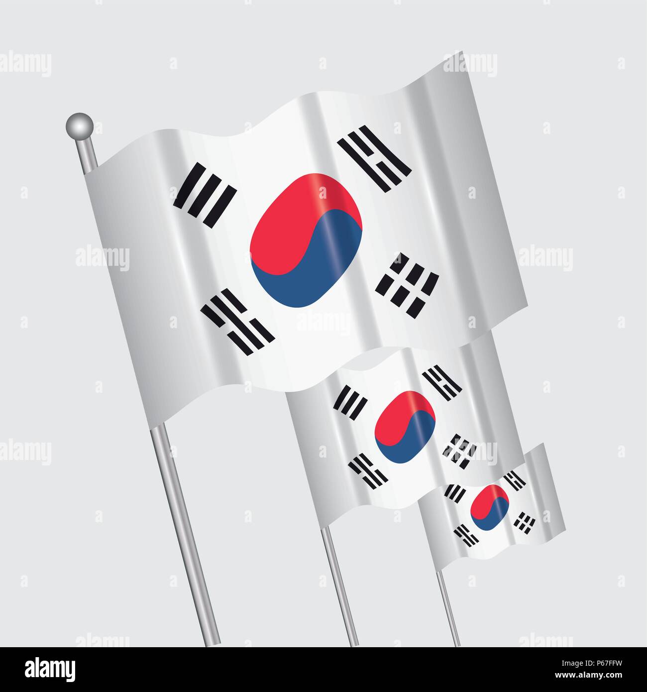 korea flags icon over white background, colorful design. vector ...
