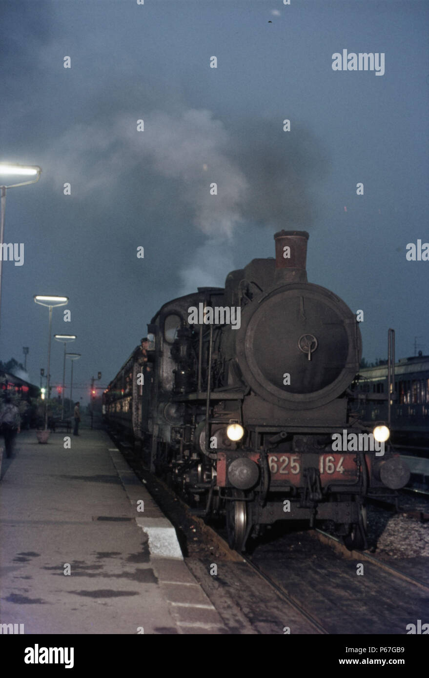 Italian Railways 625 Class 2-6-0 No. 164 at the head of a local ...