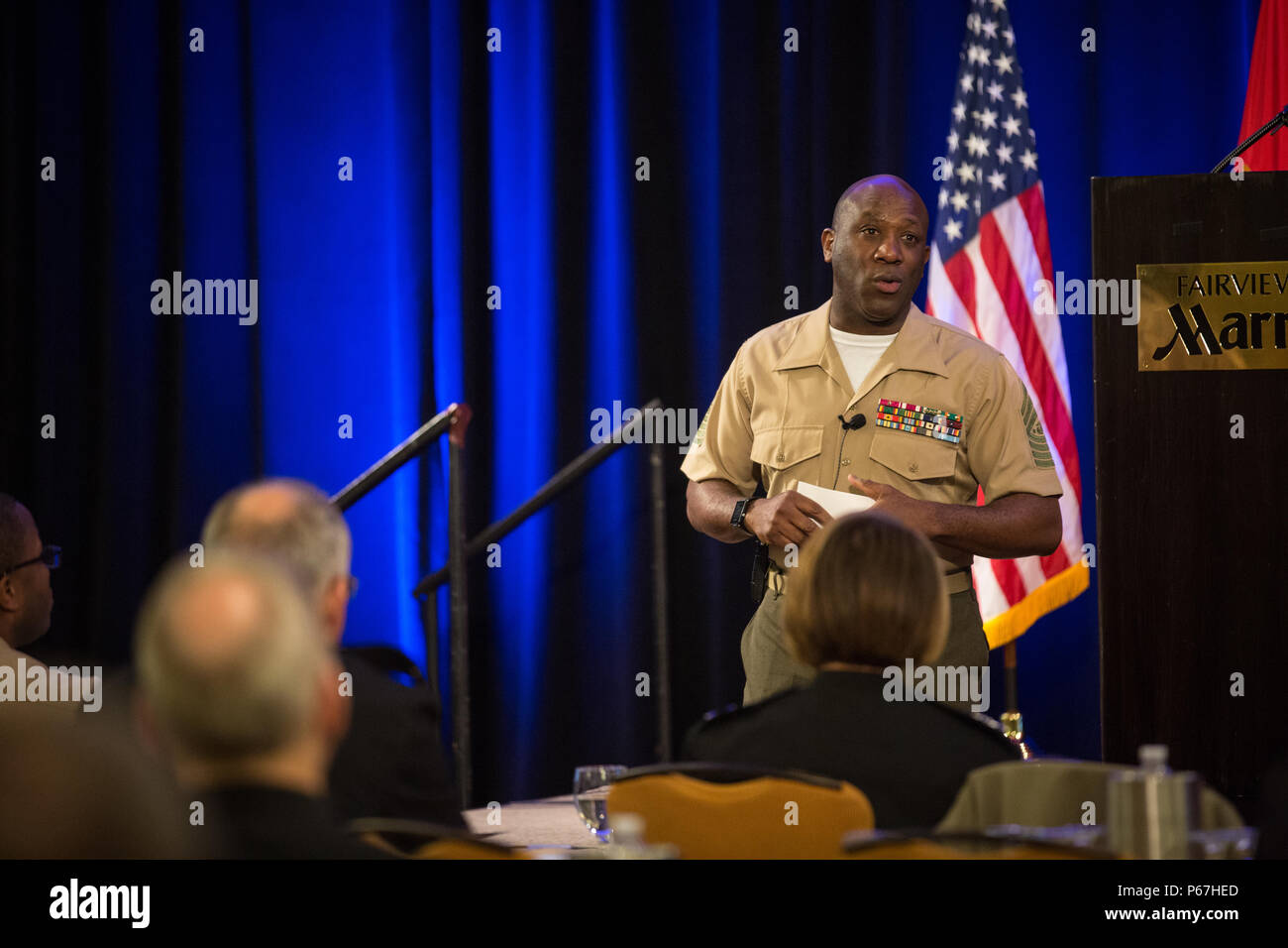 Ron Green First Command The 18th Sergeant Major of the Marine Corps, Ronald L. Green, speaks at ...