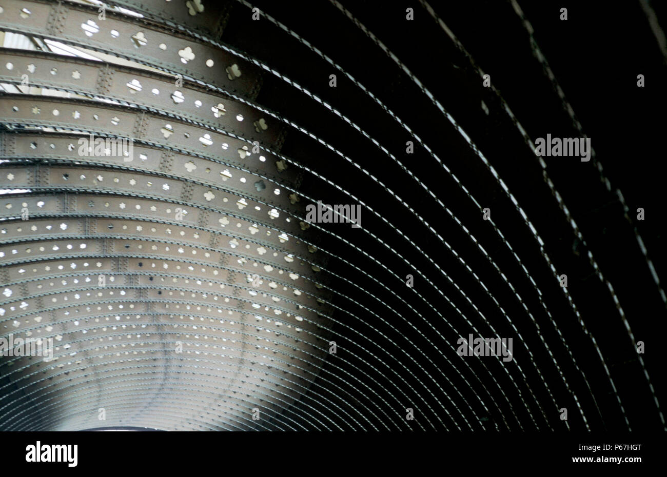 The impresive trainshed roof at York station. C1993. Stock Photo