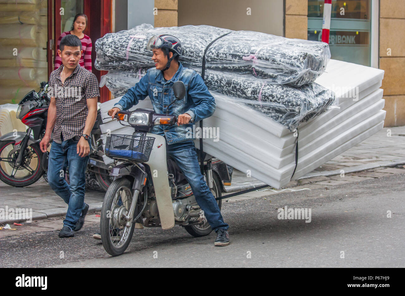 Hanoi, Vietnam since cars are expensive and the traffic crazy, in