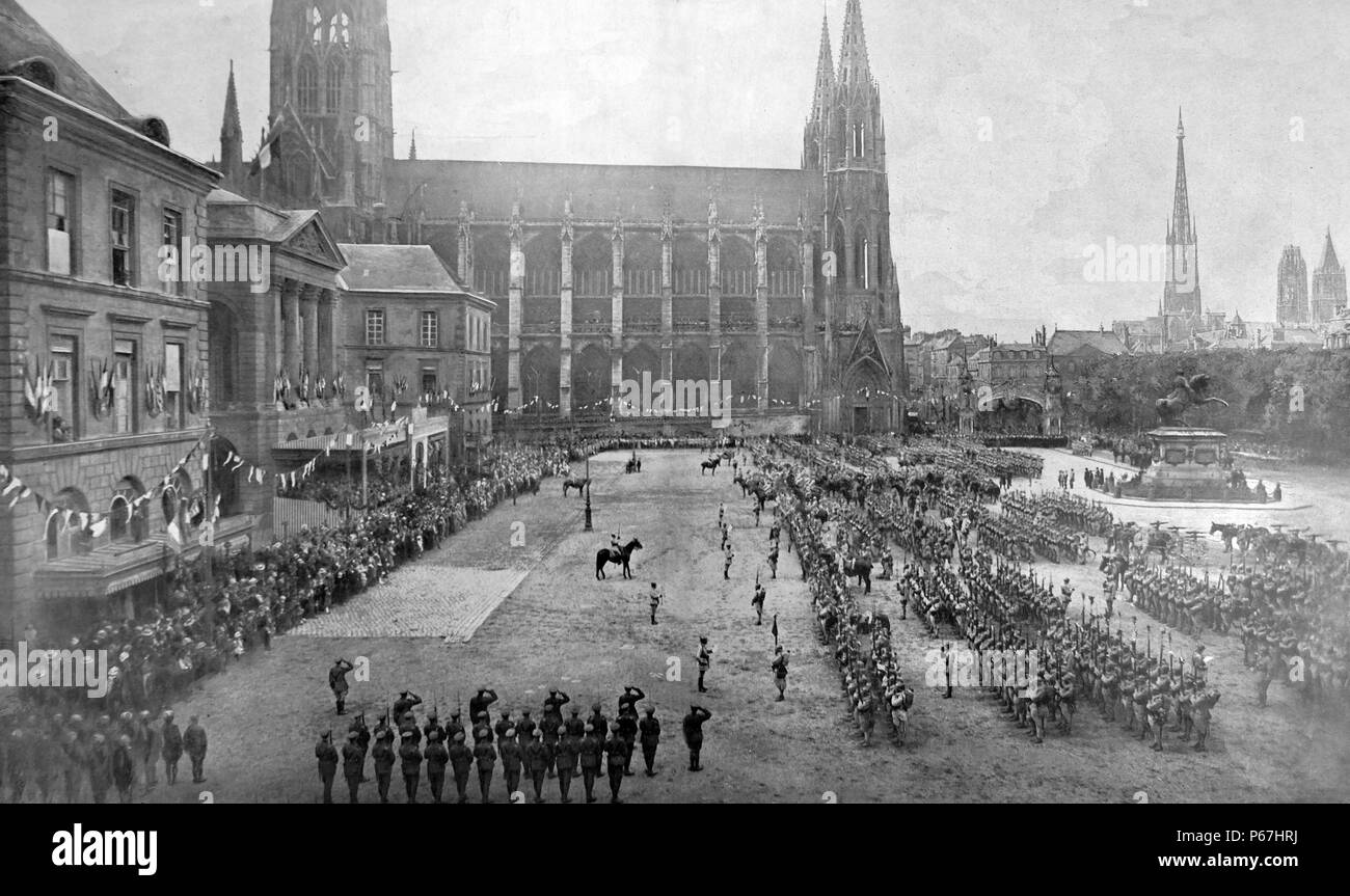 Rouen, France, august 21st 1919 a commemoration of the war dead is held Stock Photo