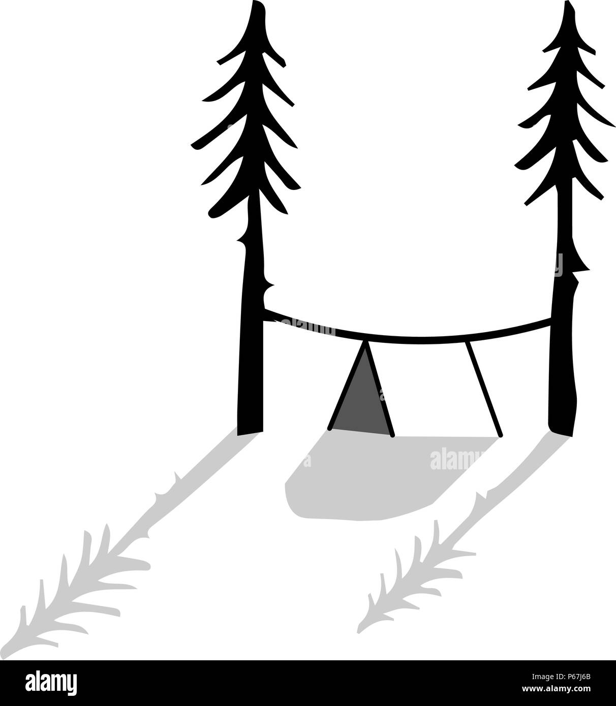 Tent camping. Vector illustration. Isolated white background Stock ...