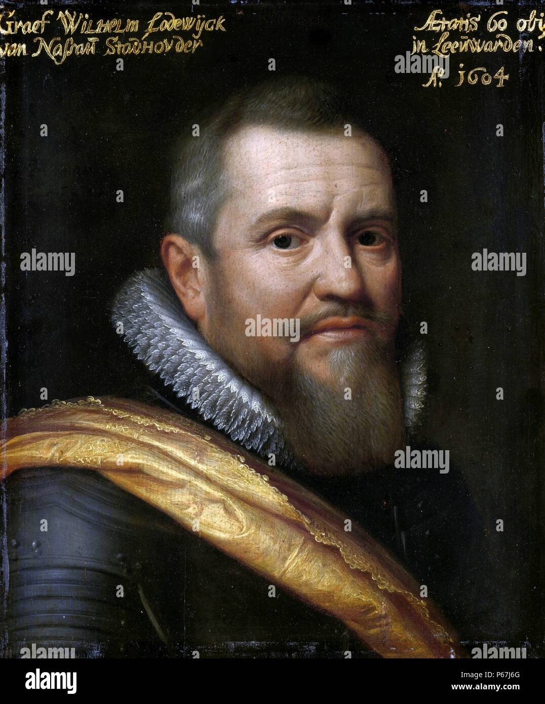 Willem Lodewijk van Nassau (1560-1620) Count of Nassau-Dillenburg from 1606 to 1620; stadtholder of Friesland, Groningen, and Drenthe. Stock Photo