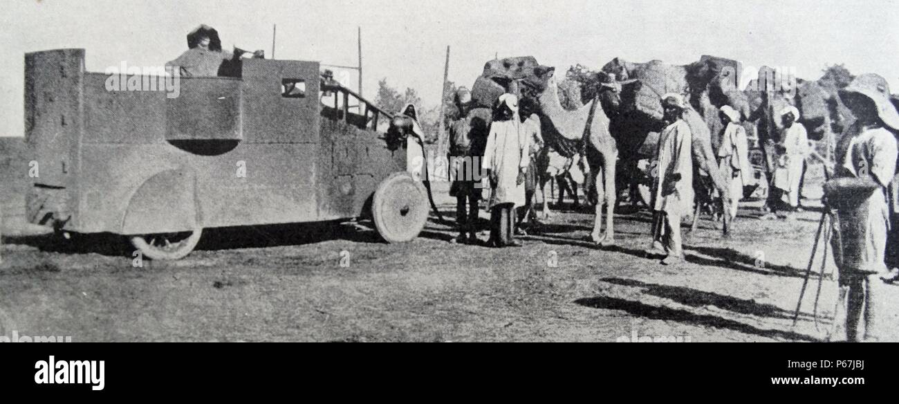 British armoured vehicle in India;   during world war one 1917 Stock Photo
