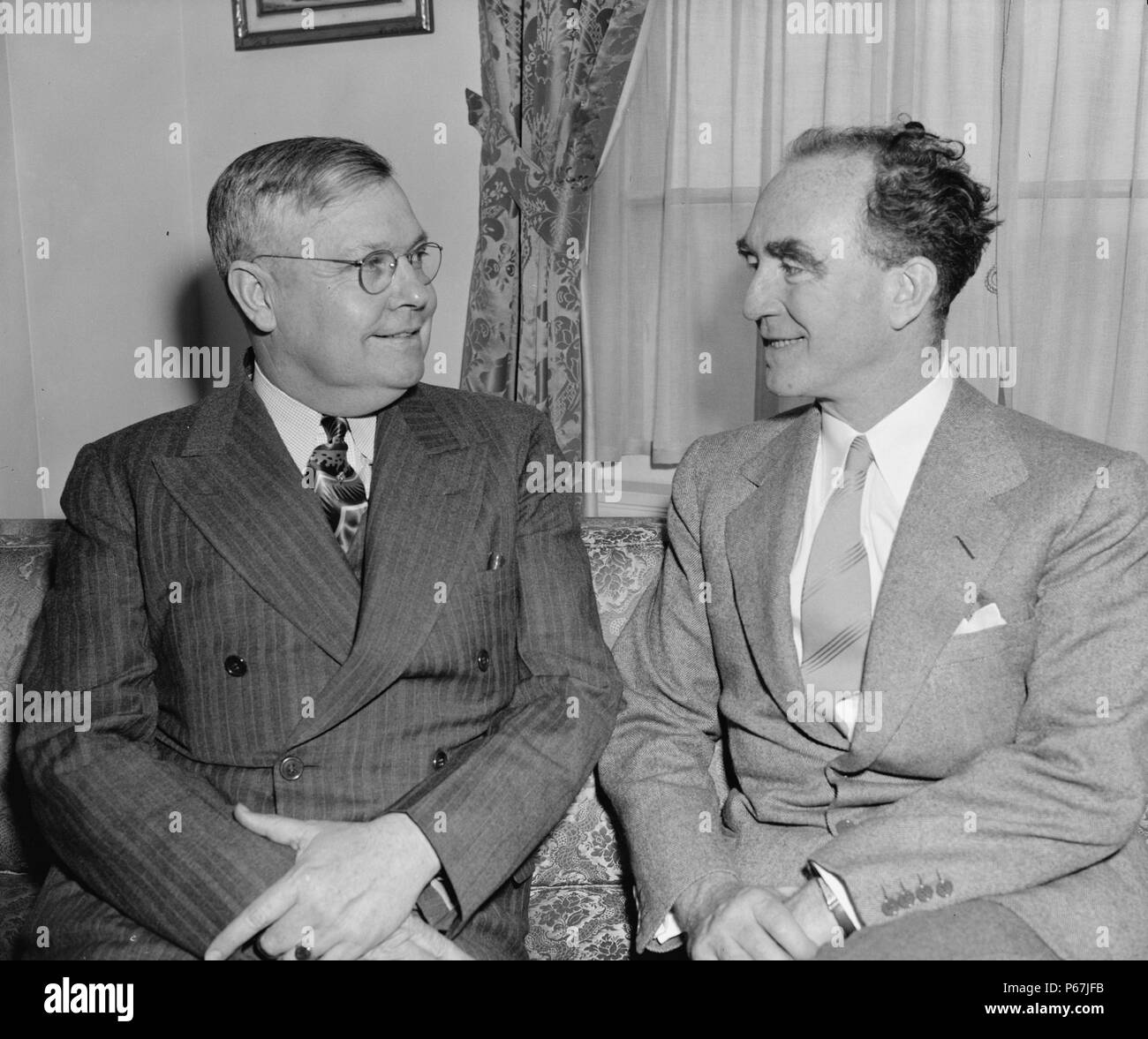 Attorney General's Conference of U.S. Attorneys elects president. Attorney General Frank Murphy's Conference of  U.S. Attorneys' new president, Benjamin Harrison, U.S. Attorney from the Southern California District. The conference was the first general meeting of U.S. attorneys ever called, and the group is now banded together under the name of the U.S. Attorney's Association Stock Photo