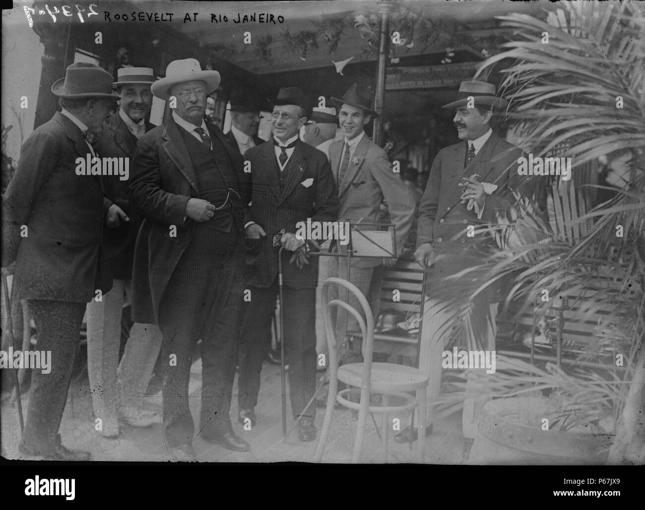 President Theodore Roosevelt in Rio de Janeiro, Brazil before the Roosevelt-Rondon Scientific Expedition to the Amazon River which began in 1913. Stock Photo
