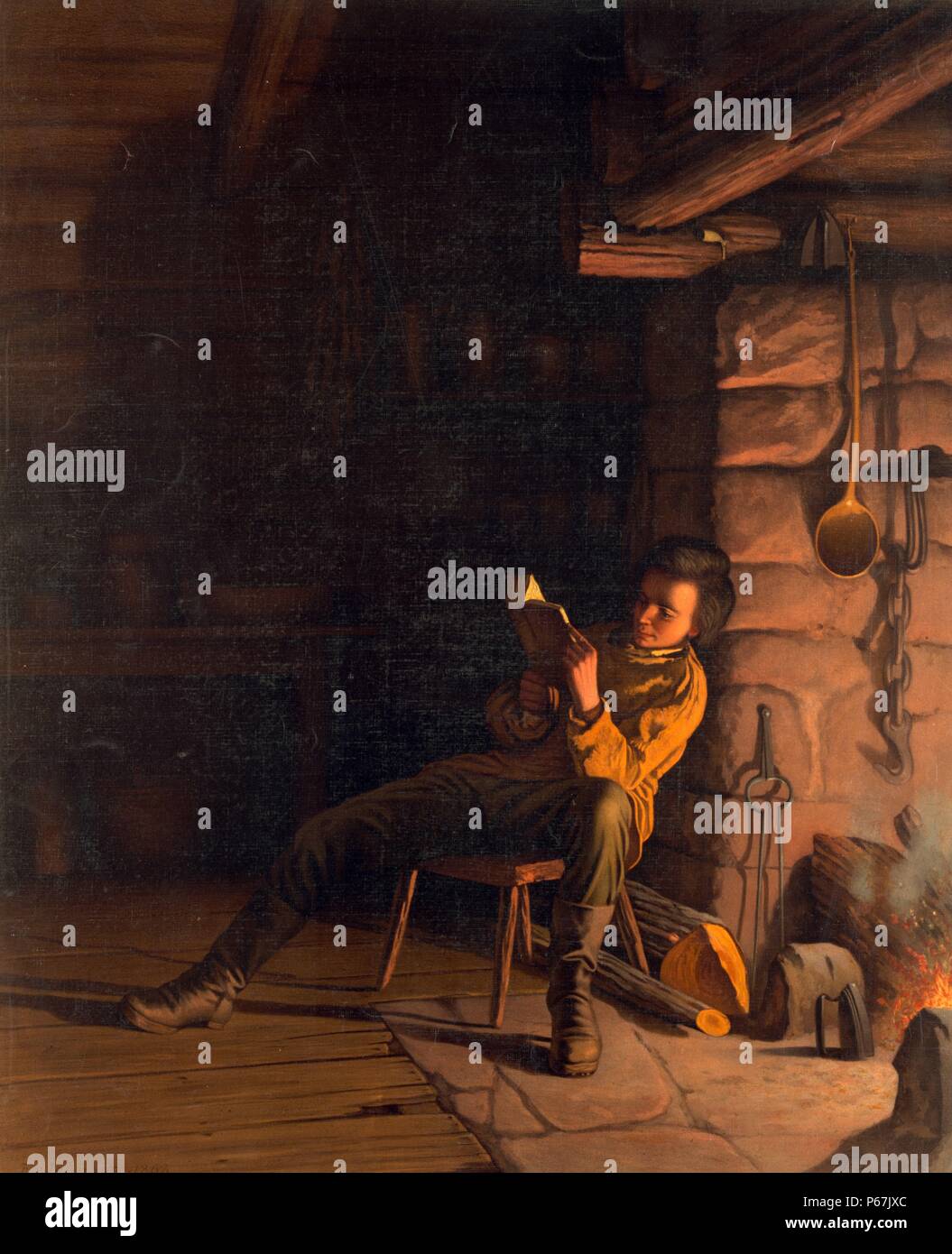 The Boyhood Of Lincoln An Evening In The Log Hut Abraham Lincoln