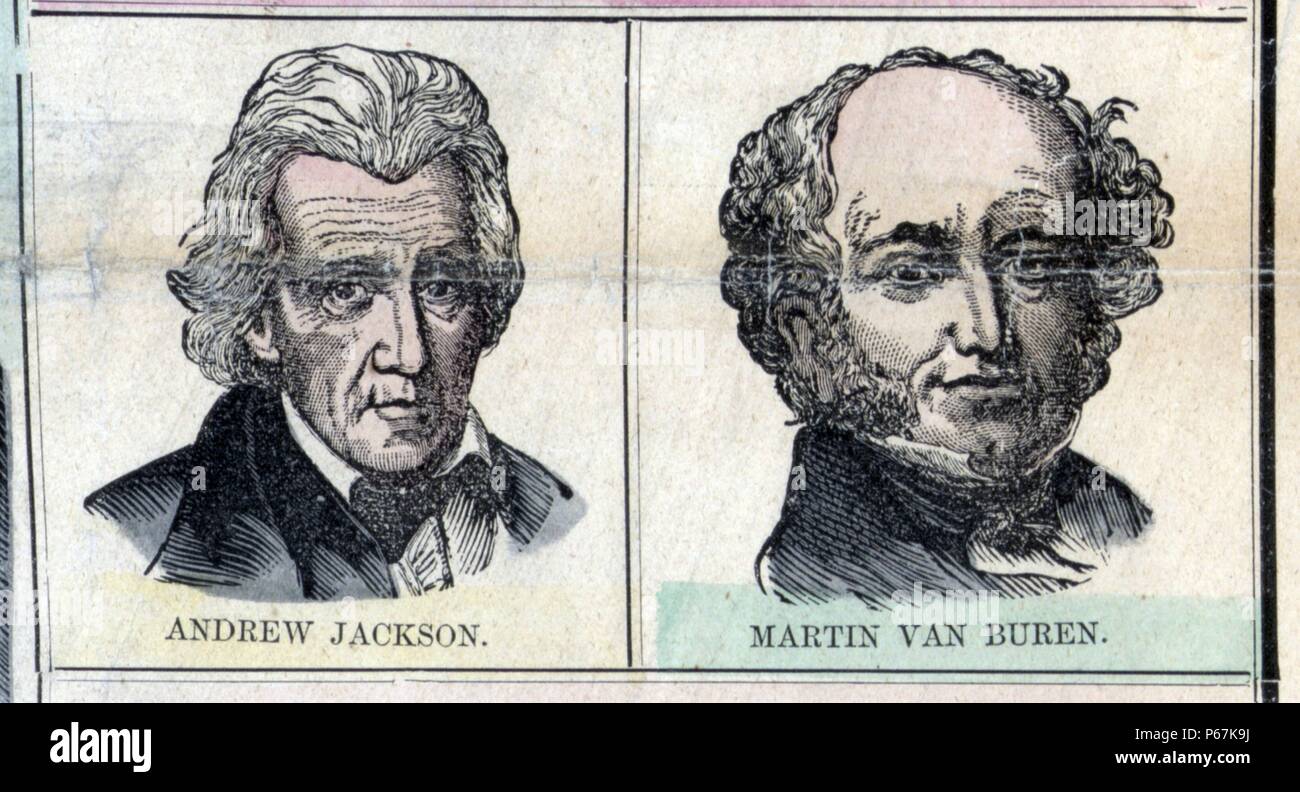 Presidents Andrew Jackson and Martin Van Buren Stock Photo