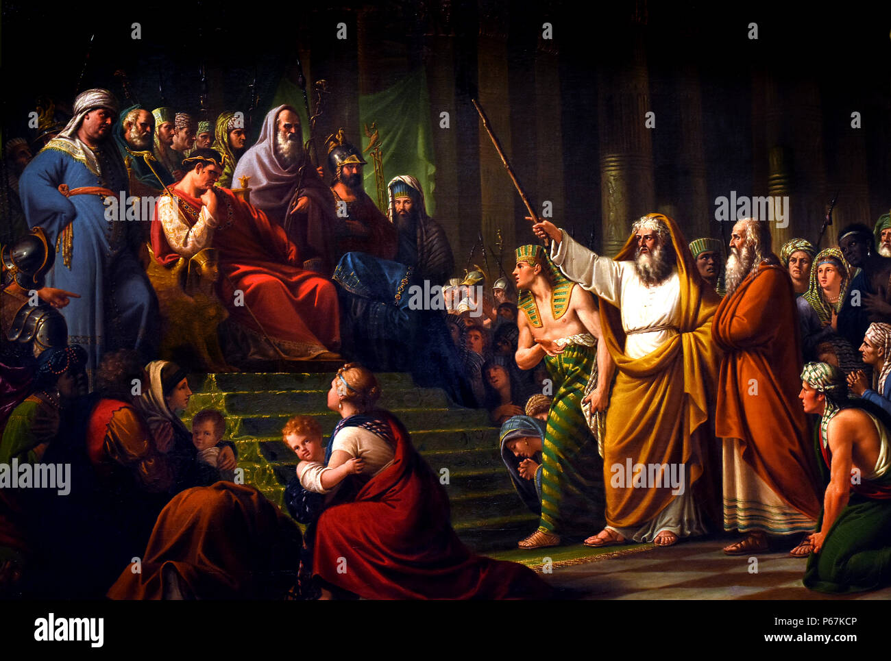 Moses asks the Pharaoh for the freedom of Israel 1818 by Lattanzio Querena 1768-1853 Italy, Italian, Stock Photo