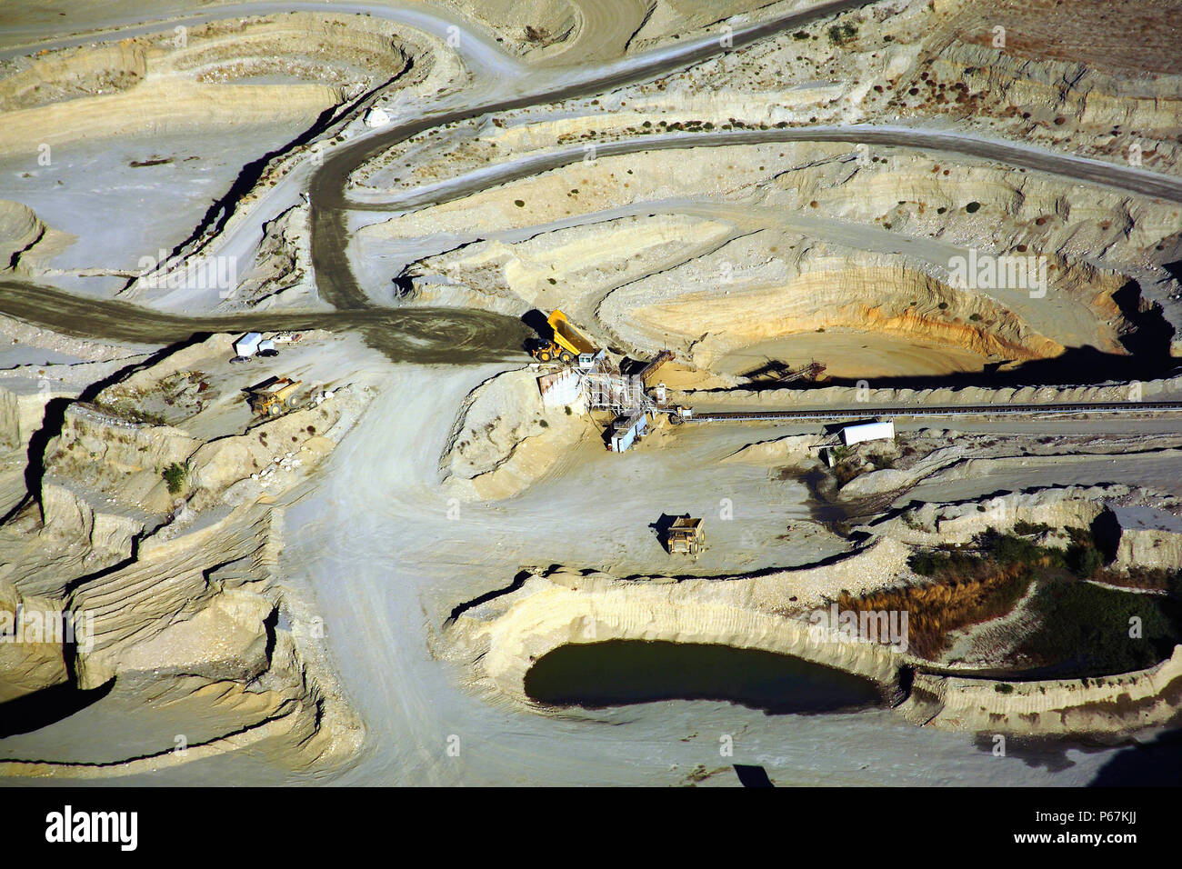 Quarry, San Gabriel Valley, California, USA, aerial view Stock Photo