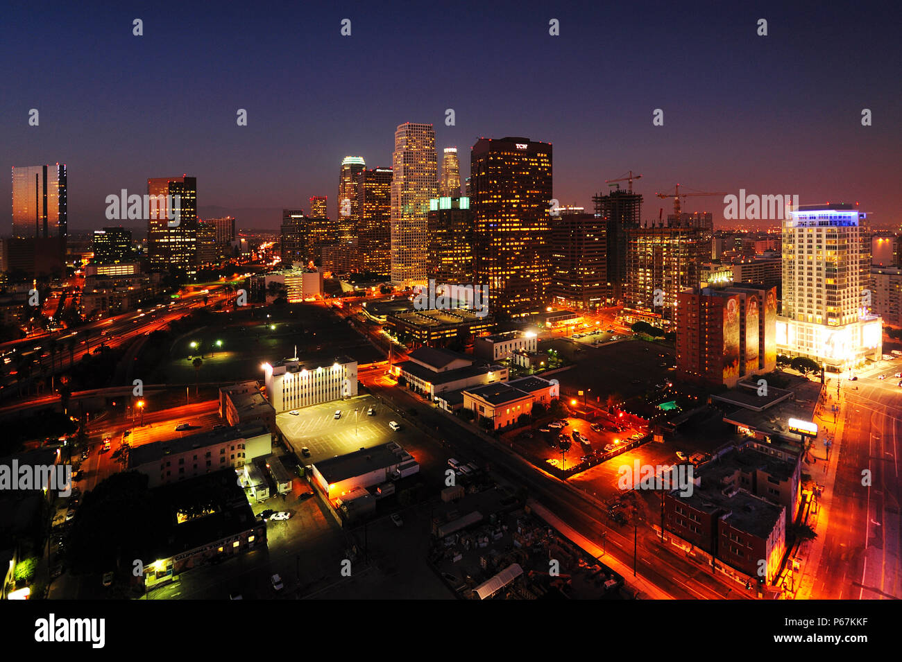 Construction of LA Live in Downtown Los Angeles, California, USA Stock Photo