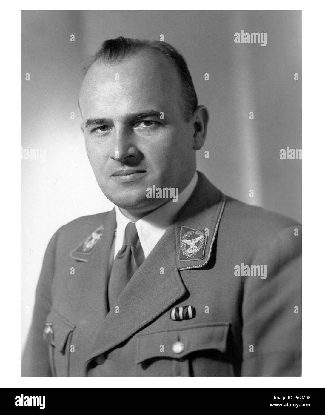 Photograph of Wilhelm Frick (1877-1946)  German politician of the Nazi Party, who served as Reich Minister of the Interior in the Hitler Cabinet. Dated 1933 Stock Photo