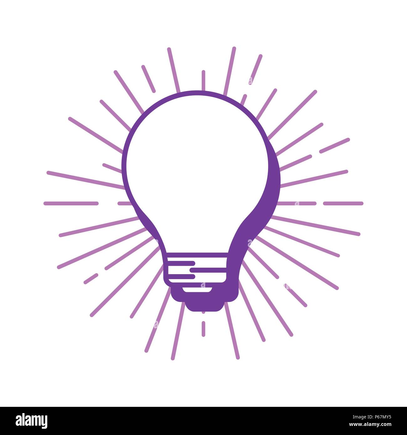 light bulb icon over white background, colorful line design. vector ...