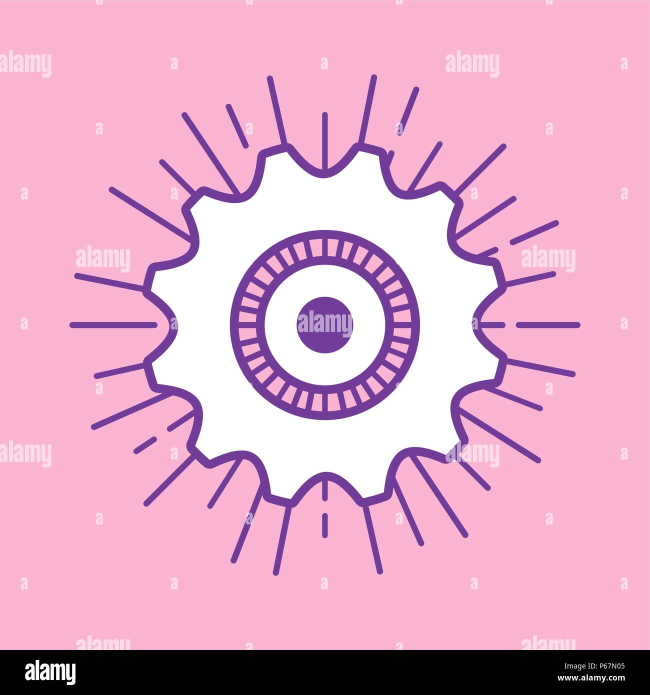 gear wheel icon over pink background, colorful design. vector ...