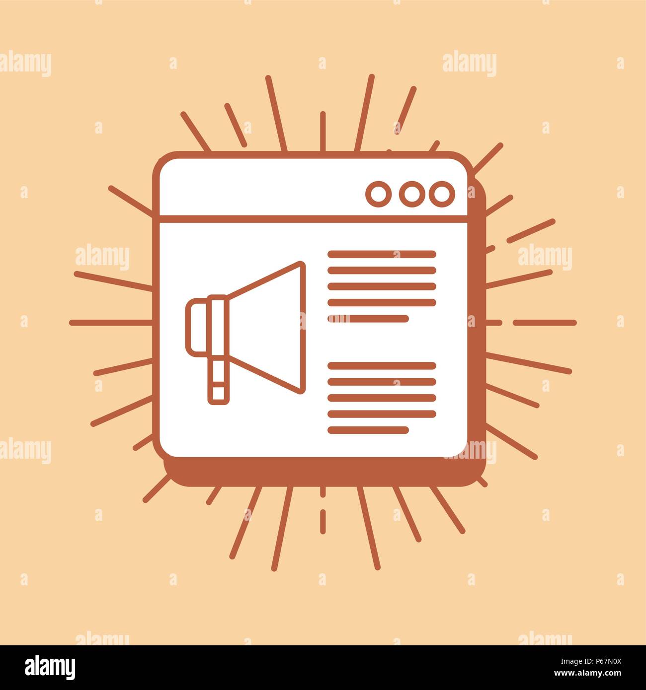 web interface icon over orange background, colorful design. vector illustration Stock Vector