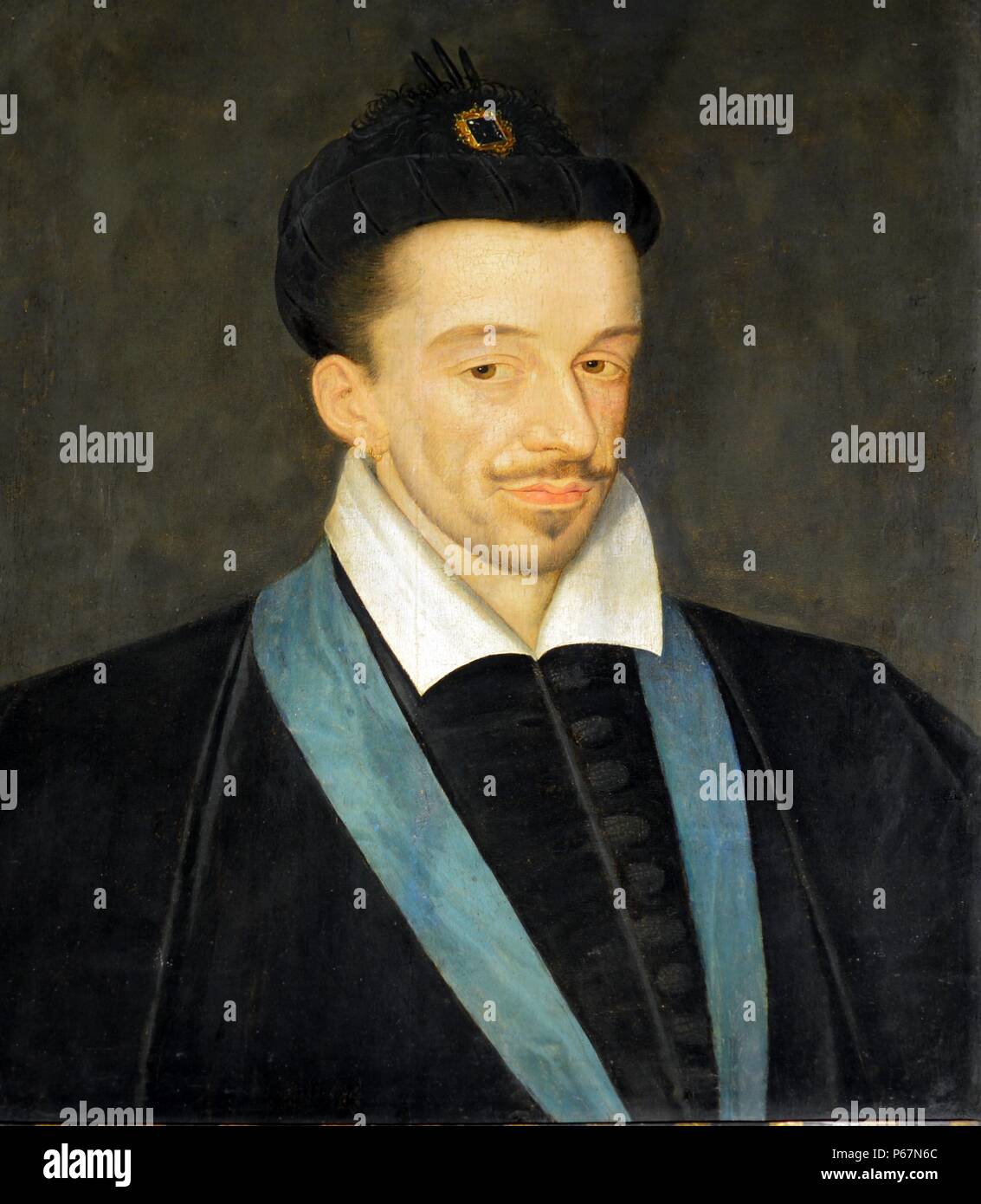 Henry III of France (1551-1589) attributed to Francois Quesnel (1543/1544 - 1616) a French painter of Scottish extraction. Dated 16th century. Stock Photo