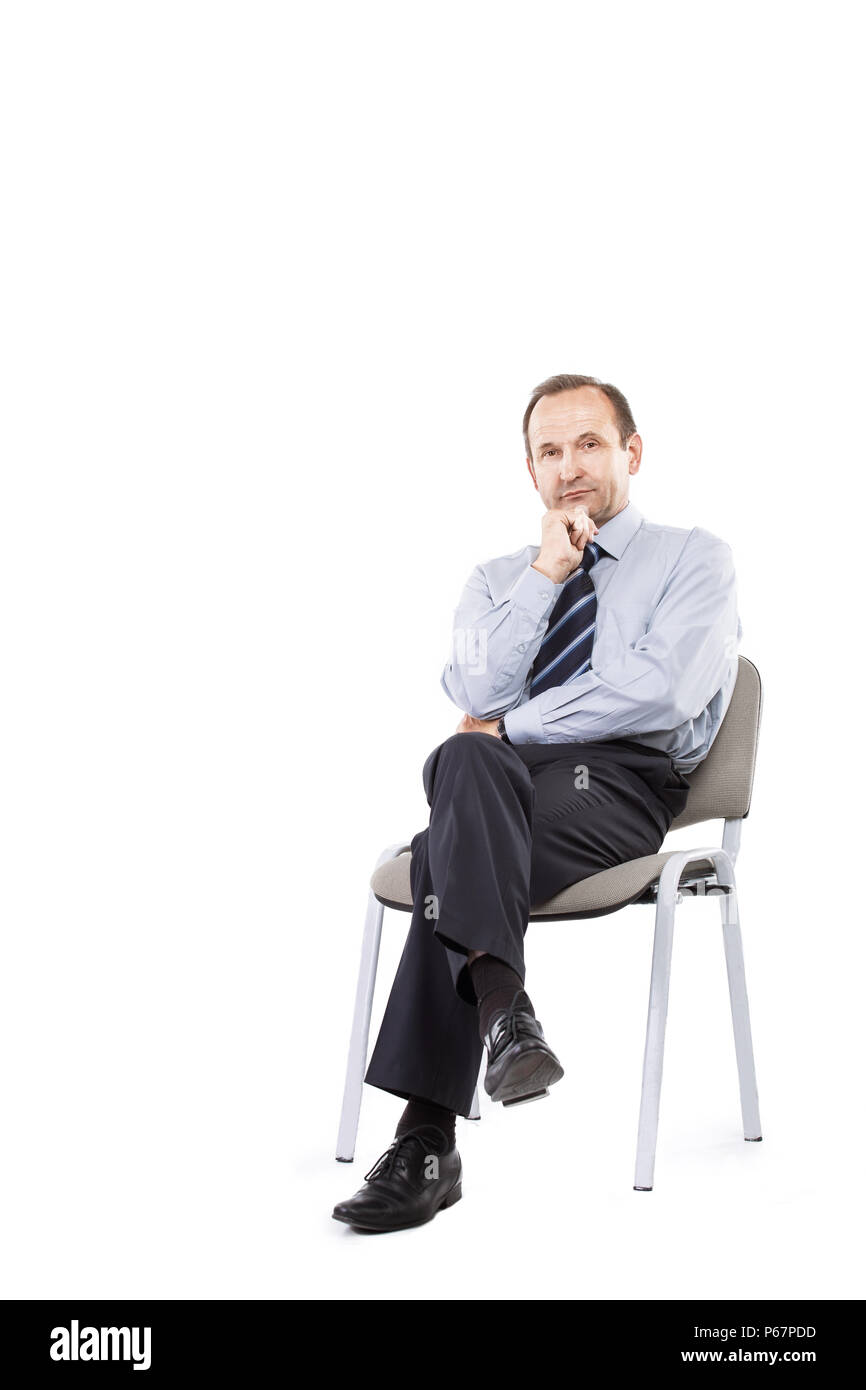 Confident businessman isolated on white background Stock Photo - Alamy