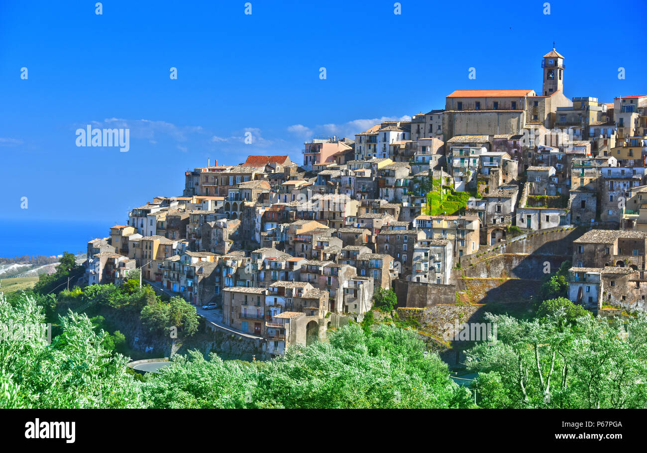 The village of Badolato in the Province of Catanzaro, Calabria, Italy. Stock Photo