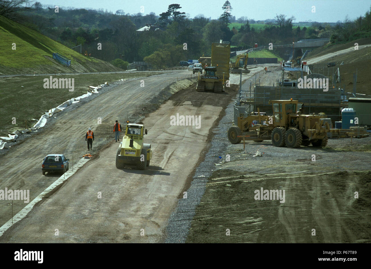 reating the new trackbed for phase one of the high speed Channel Tunnel Rail Link (CTRL). 2002 Stock Photo