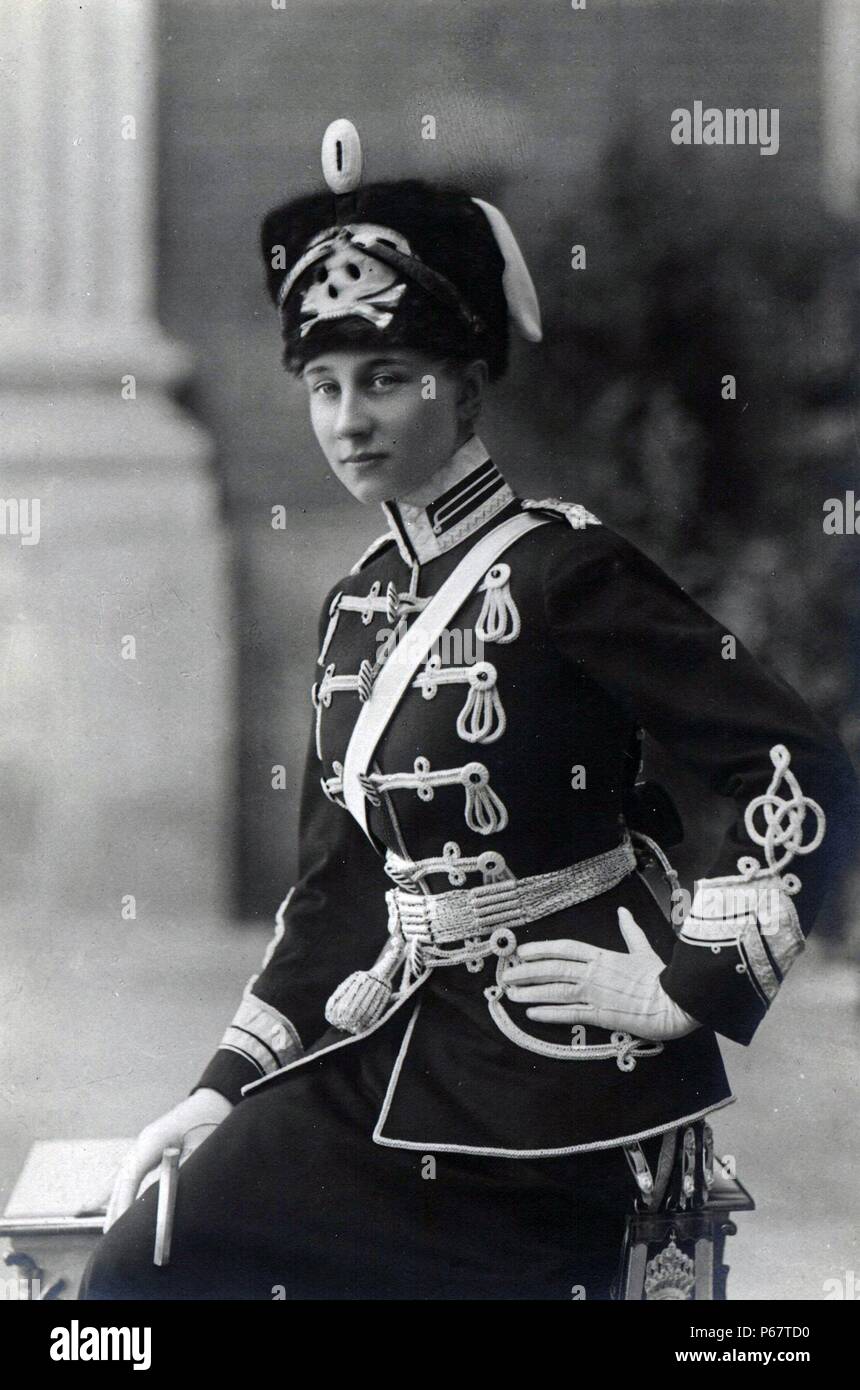 Photograph of a Young Princess Victoria Louise of Prussia (1892-1980) in ceremonial military dress. Dated 1913 Stock Photo