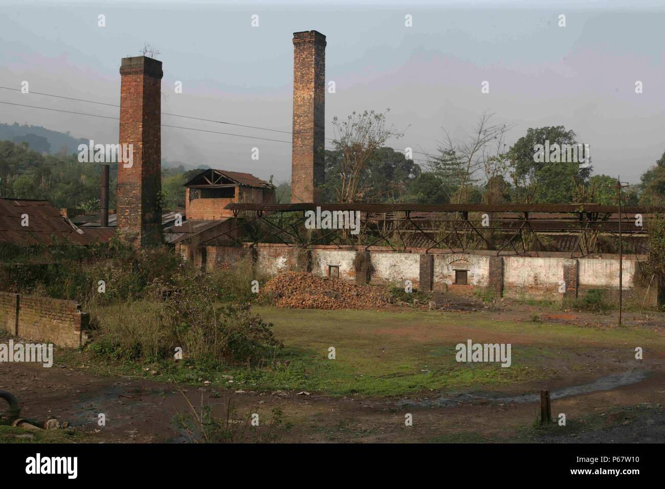 The abandoned Ledo Brickworks in March 2007. Stock Photo