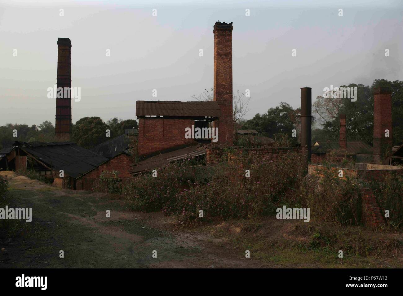 The abandoned Ledo Brickworks in March 2007. Stock Photo