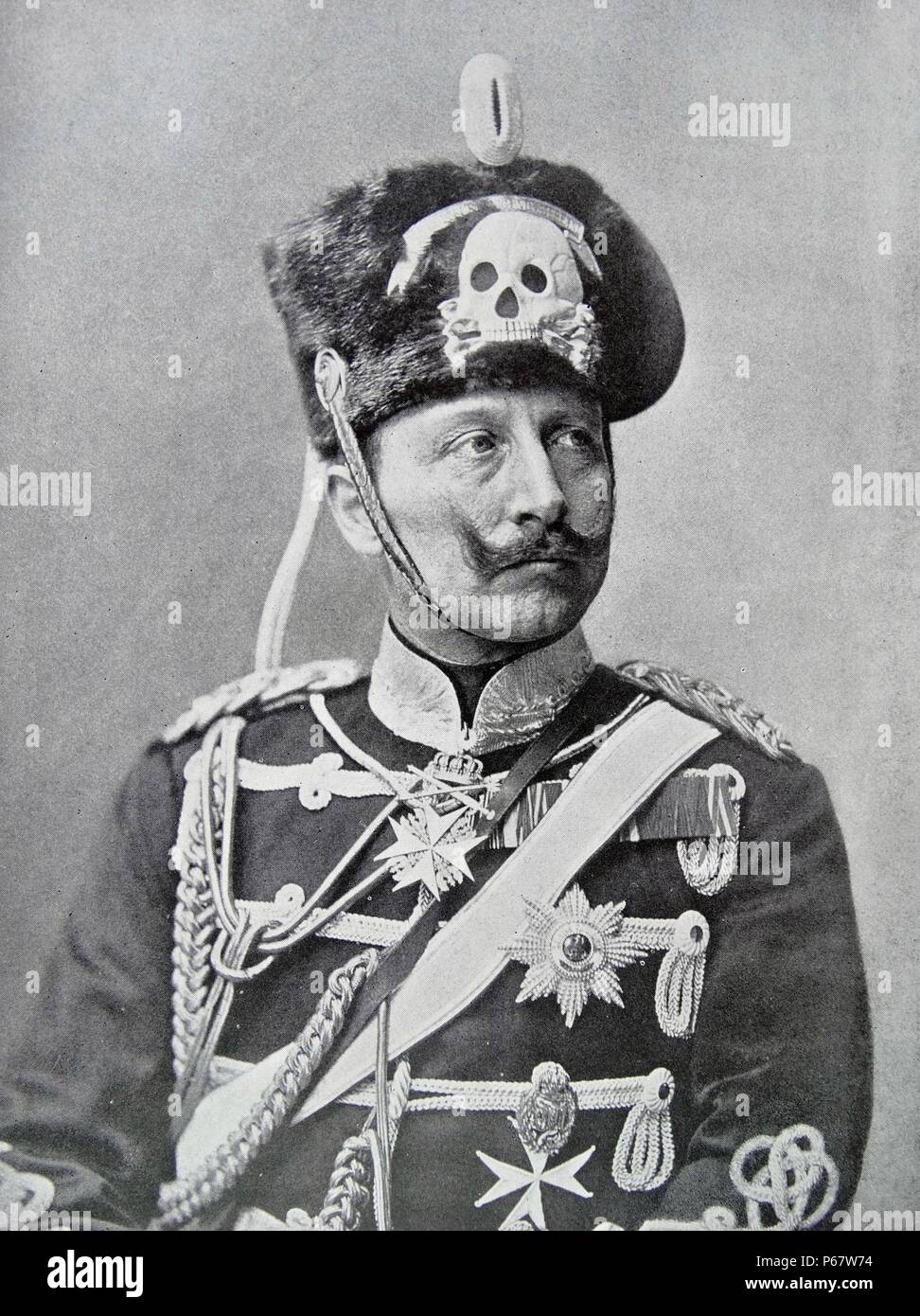 Wilhelm II or William II; 1859 – 4 June 1941) was the last German Emperor (Kaiser) and King of Prussia, ruling the German Empire and the Kingdom of Prussia from 15 June 1888 to 9 November 1918. Stock Photo