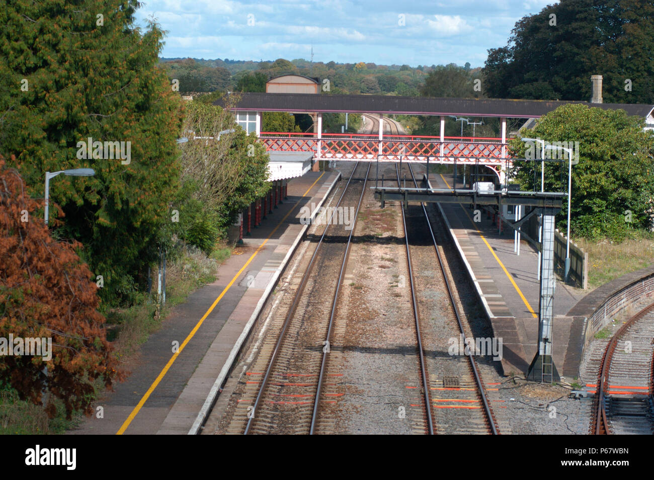 The Great Western Railway 2004. View from roadbridge looking to Kemble station. September. Stock Photo