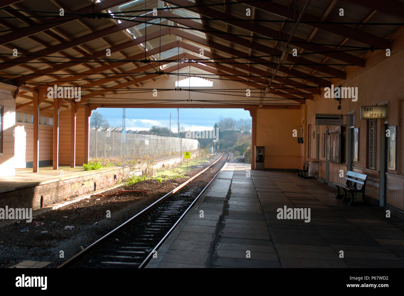 The Great Western Railway. Frome station. View through station looking ...