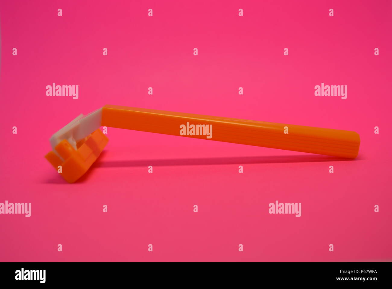 Things, personal care products, disposable, plastic, orange razor ...